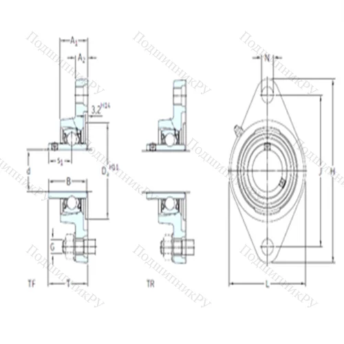 Подшипниковый узел шариковый радиальный FYTB 25 WF