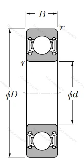 Однорядный шариковый подшипник 6315 LLU C 3