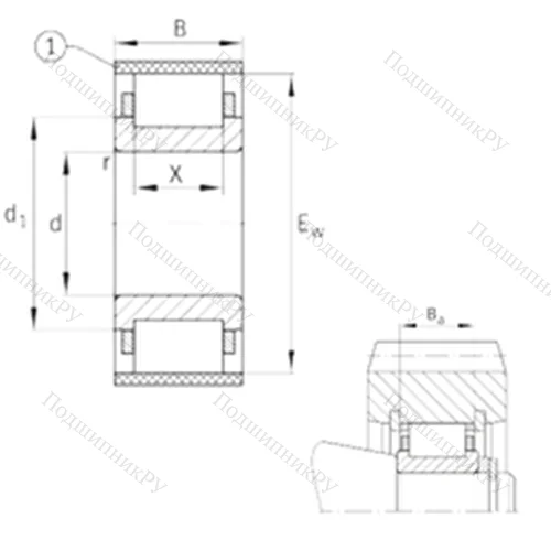 Подшипник роликовый радиальный RN 2307-E-MPBX