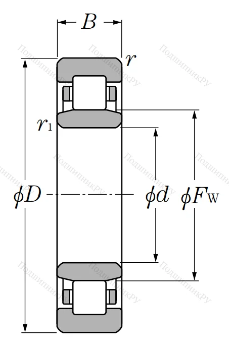 Роликовый цилиндрический подшипник NU 315