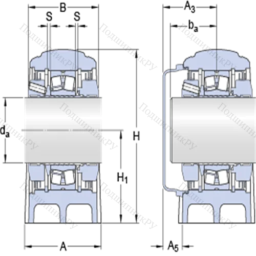 Стационарные роликоподшипниковые узлы (SKF ConCentra, для метрических валов) SYNT 55 LTS