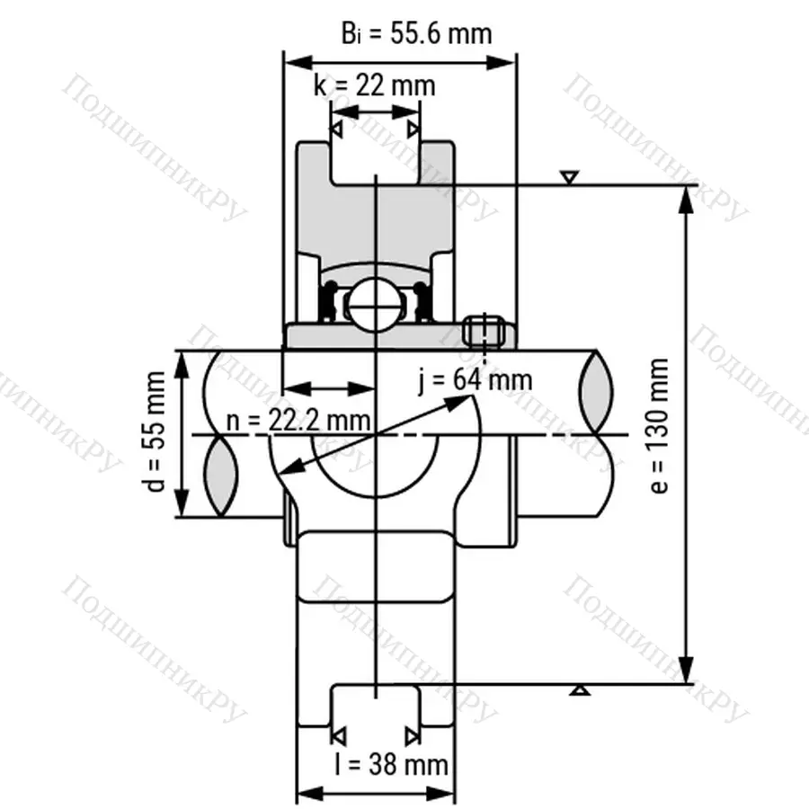 Подшипниковый узел UCT 211 - Вал: 55 мм
