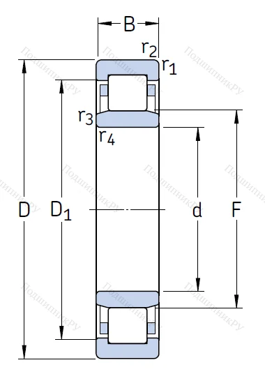 Роликовый цилиндрический подшипник NU 213 ECP