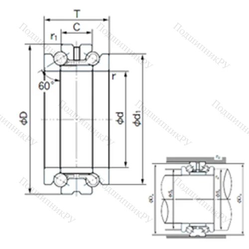 Подшипник шариковый упорно-радиальный 93TAD 20
