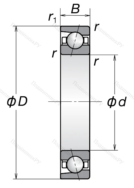 Однорядный шариковый подшипник 7219 AW