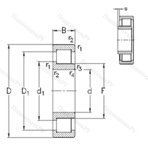 Подшипник роликовый радиальный NJ 2224-E-M 6