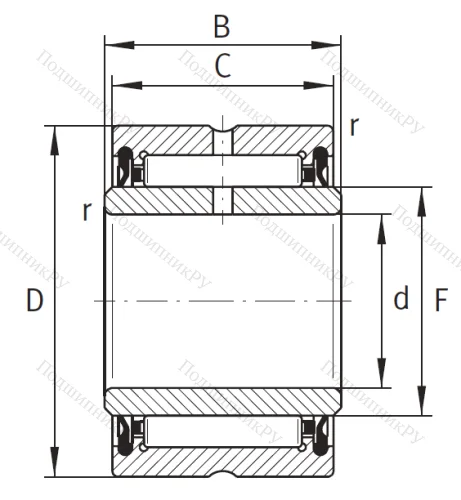 Игольчатый подшипник NA 4907 2RSR XL от производителя  INA