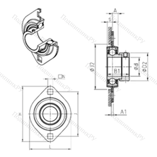 Подшипниковый узел шариковый радиальный ESPFL 205