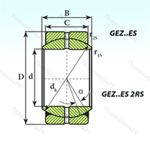 Подшипник скольжения сферический GEZ 12 ES