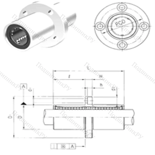 Подшипник шариковый линейный LMEFM 25