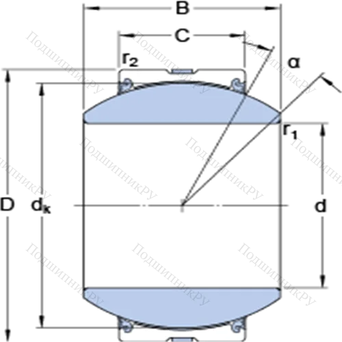 Радиальные сферические подшипники скольжения с контактными поверхностями сталь/сталь, требующие техобслуживания GEH 90 TXG 3A-2LS