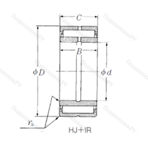 Подшипник игольчатый радиальный HJ-405224 + IR-314024