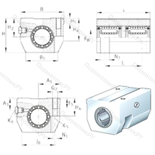 Подшипниковый узел шариковый линейный KTHK 50-B-PP-AS