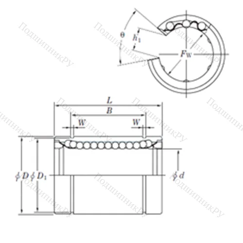 Подшипник шариковый линейный SESDM 35 OP