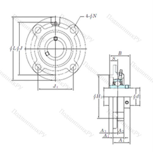 Подшипниковый узел шариковый радиальный UCFCX 07-23