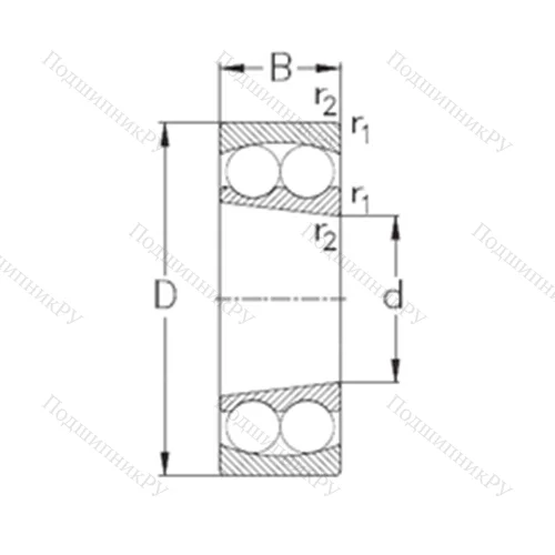 Подшипник шариковый радиальный самоцентрирующийся 1207-K