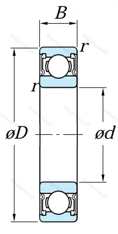 Однорядный шариковый подшипник 6317 2RS от производителя  KOYO