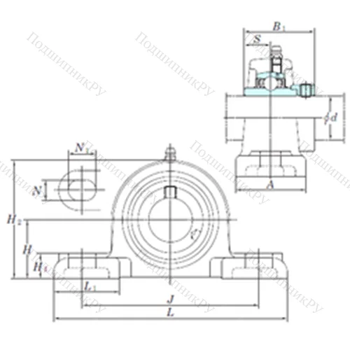 Подшипниковый узел шариковый радиальный NAPK 201-8
