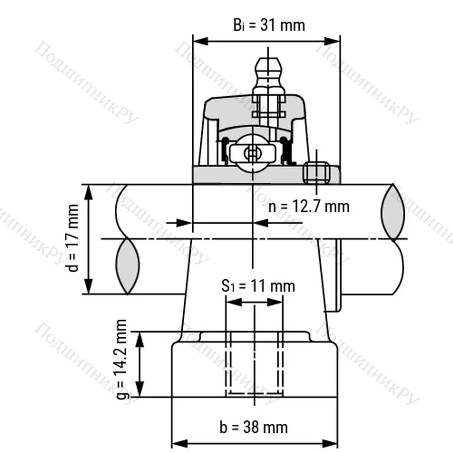 Подшипниковый узел SSUCPPL 203-W - Вал: 17 мм