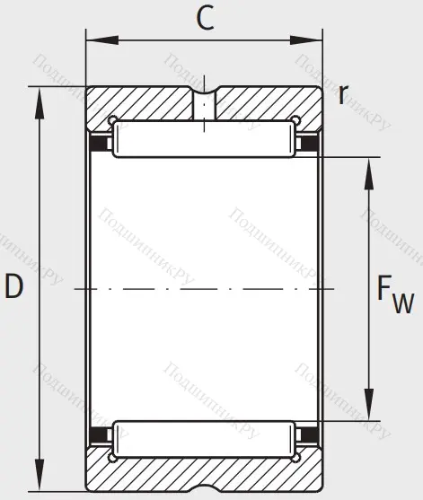 Игольчатый подшипник RNA 4911 XL
