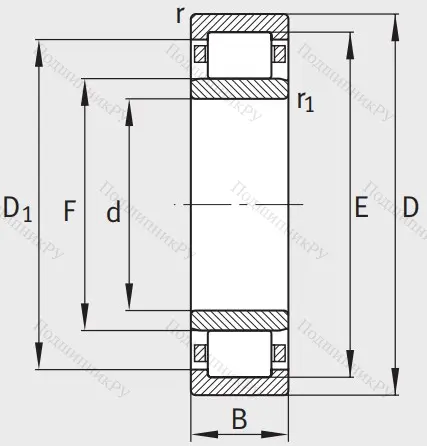 Роликовый цилиндрический подшипник NU 205 E XL TVP 2