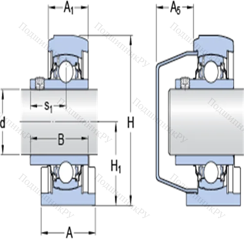 Стационарные подшипниковые узлы типа Y (литой корпус с коротким основанием, крепление стопорными винтами) SYFWK 1. LTHR