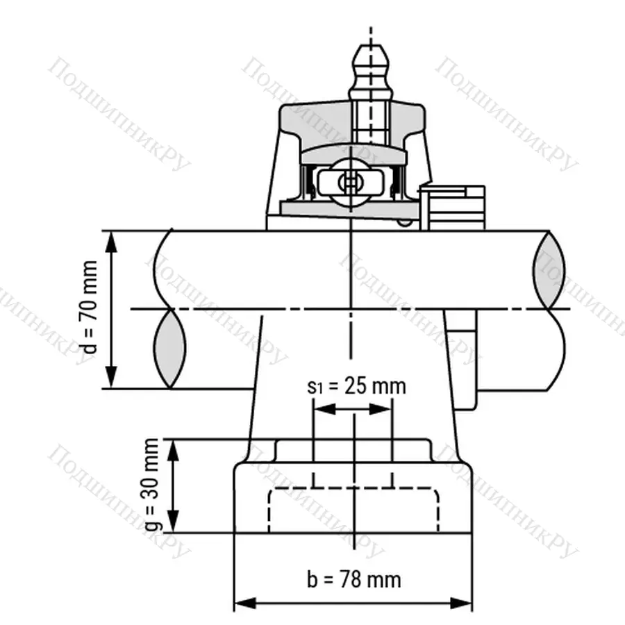 Подшипниковый узел UKP 216+H 2316 - Вал: 70 мм