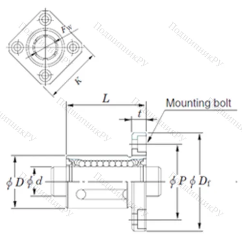 Подшипник шариковый линейный SDMK 12