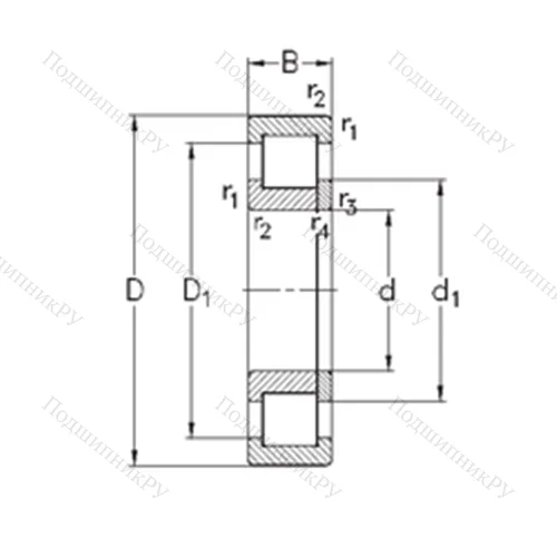 Подшипник роликовый радиальный NUP 228-E-M 6