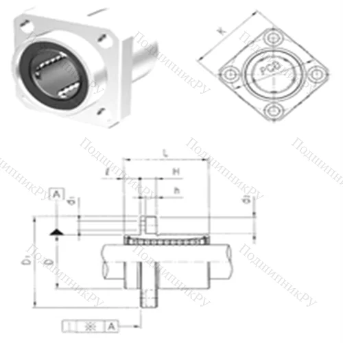 Подшипник шариковый линейный LMEKP 25