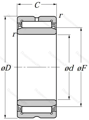 Игольчатый подшипник NA 4903 R от производителя  NTN
