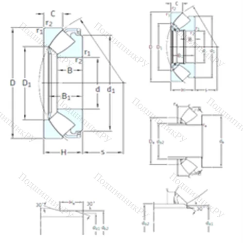 Подшипник роликовый упорно-радиальный 292/800EM