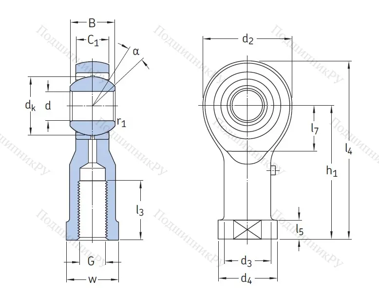 Наконечник штока с внутренней резьбой SILKAC 10 M