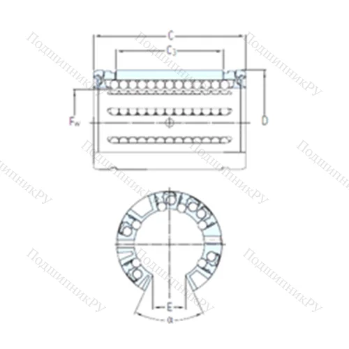 Подшипник шариковый линейный LBCT 12 A-2LS
