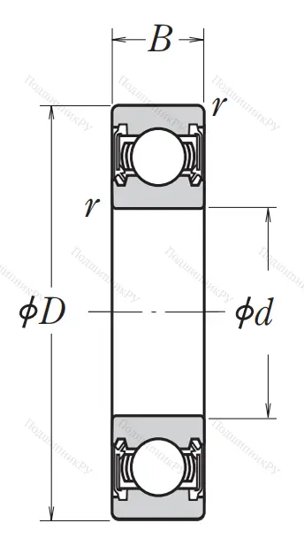 Однорядный шариковый подшипник 6217 DDU CM