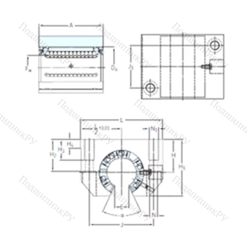 Подшипник шариковый линейный LUNF 20-2LS