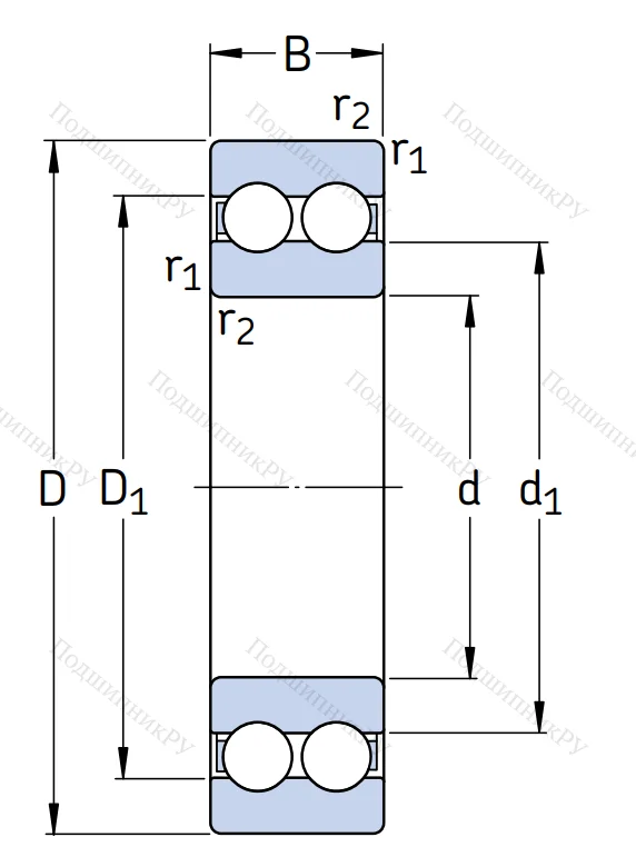 Двухрядный шариковый подшипник 4210 ATN 9