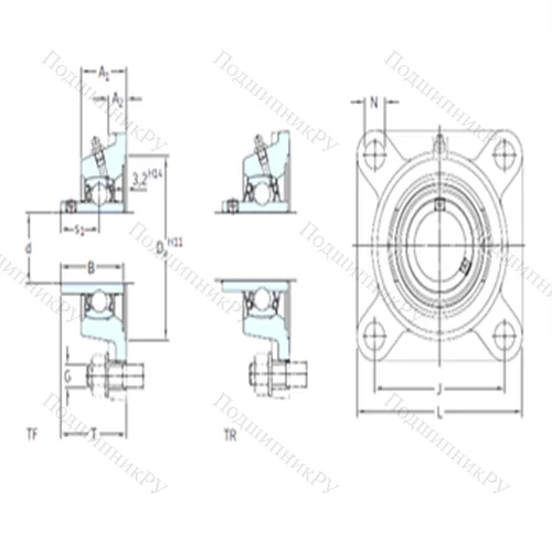 Подшипниковый узел шариковый радиальный FY 2.11/16 TF от производителя  SKF