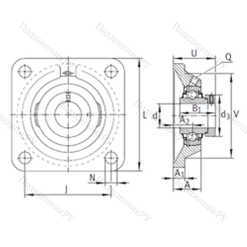 Подшипниковый узел шариковый радиальный TCJ 20-N