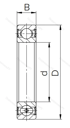Шариковый однорядный подшипник 180109 (6009 2RS)
