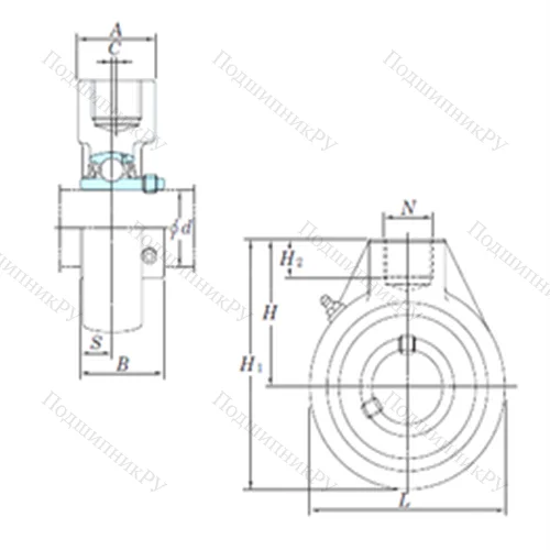 Подшипниковый узел шариковый радиальный UCHA 215-47