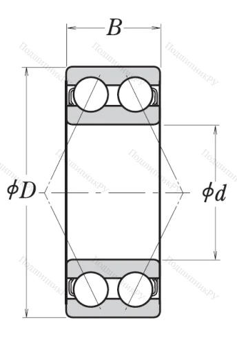 Двухрядный шариковый подшипник 3206 B 2ZRTNG от производителя  NSK