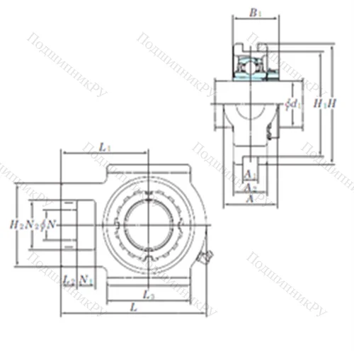 Подшипниковый узел шариковый радиальный UKTX 17