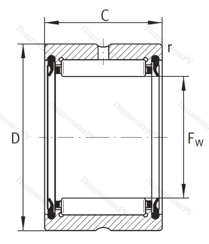 Игольчатый подшипник RNA 4908 A 2RS от производителя  INA