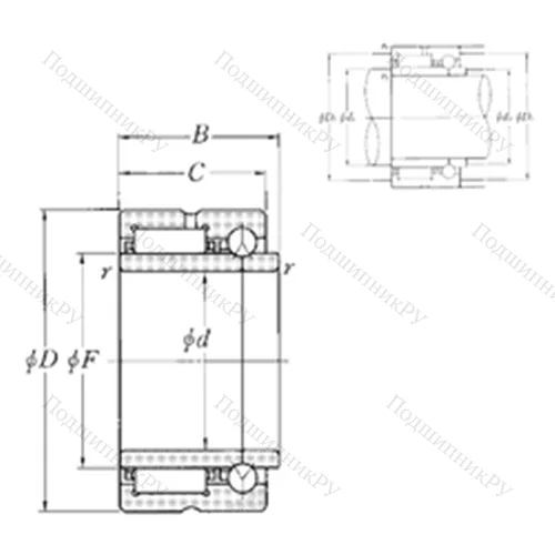 Подшипник комбинированный NKIB 5913R