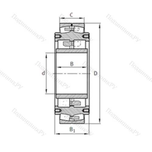 Подшипник роликовый радиальный самоцентрирующийся Z-531154.04.DRGL