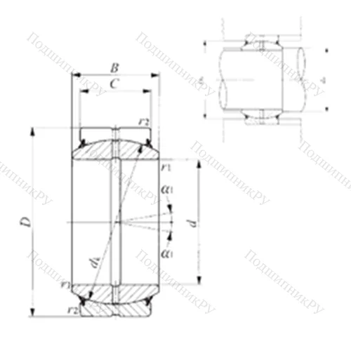 Подшипник скольжения сферический GE 280ES-2RS