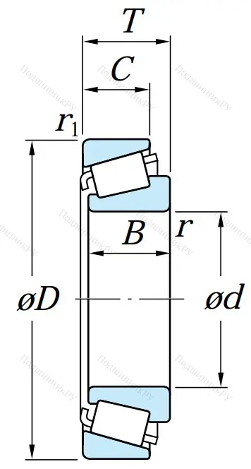 Конический роликовый подшипник HR 32912 JR