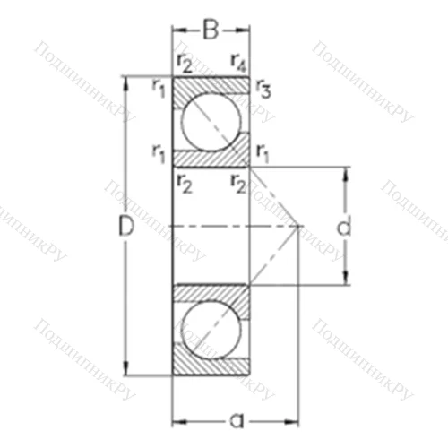 Подшипник шариковый радиально-упорный 7305-BECB-MP