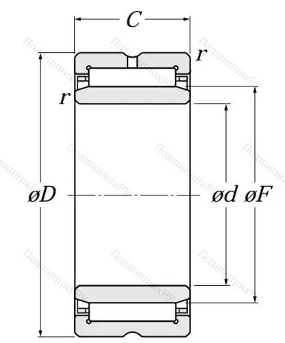 Игольчатый подшипник NA 5905 от производителя  NTN